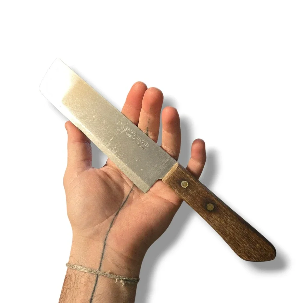 VTG 1990s Kiwi Brand No. 172 Nakiri Knife Vegetable Wood Mini Cleaver 6.5